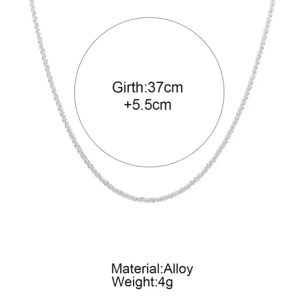 2pcs Shiny Sparkling Silver Plated Clavicle Chain Necklace Bracelet Jewelry Set for Women Minimalist Starry Sky Accessories - Image 6