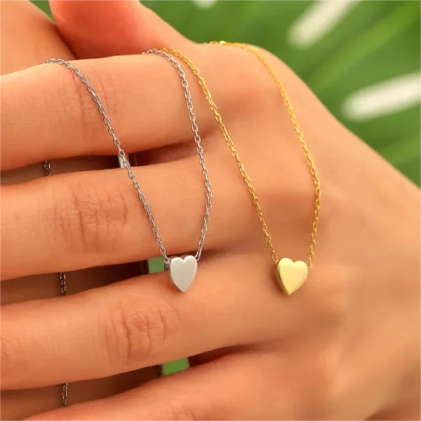 Mariasz Minimalist Gold Color Stainless Steel Heart Dainty Classic Zircon Charm Anti Tarnish Chain Necklace for Women Jewelry - Image 3