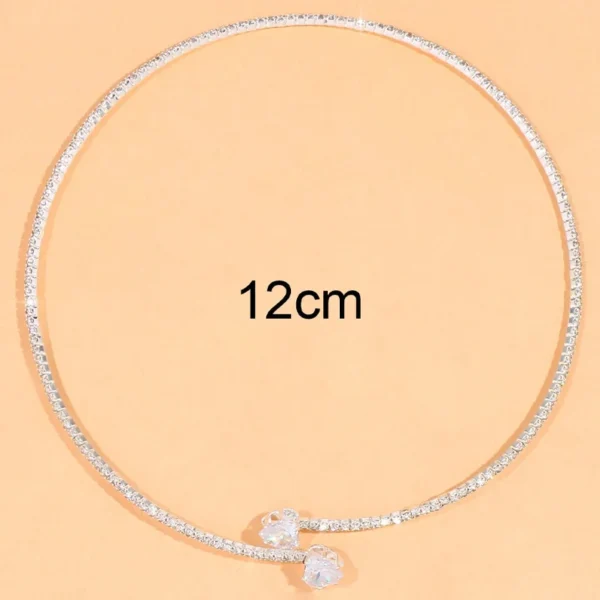 Fashion Rhinestone Heart Collar Choker Necklace For Women Simple Open Collar Golden Necklace For Women Choker Necklace Jewelry - Image 6