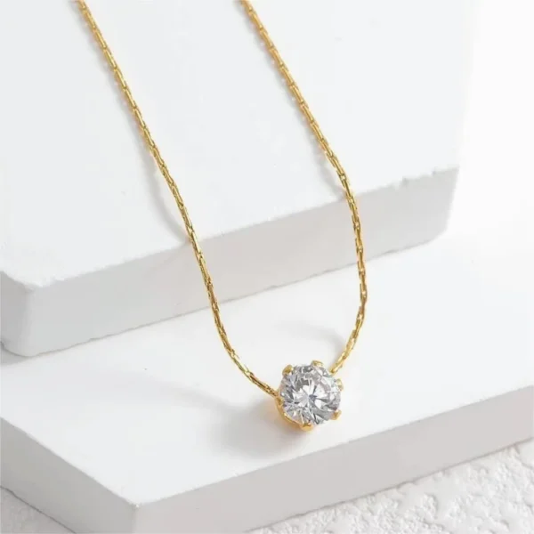 Mariasz Minimalist Gold Color Stainless Steel Heart Dainty Classic Zircon Charm Anti Tarnish Chain Necklace for Women Jewelry - Image 4